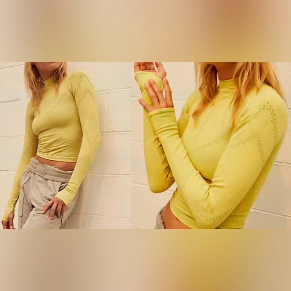 NWOT Free People Movement | Good Karma High-Neck Layer Top | M/L